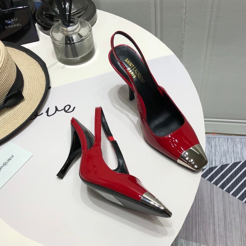 Saint Laurent Women's Blade Slingback Pumps Red For Women YSL