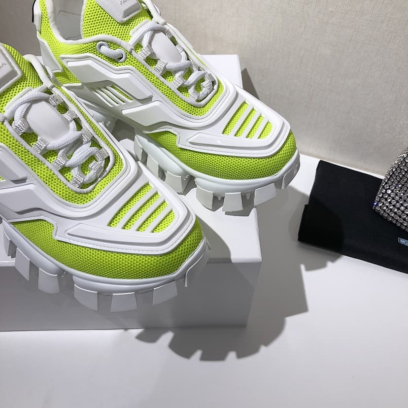 Prada Cloudbust Thunder Sneakers Green And White For Women PRD