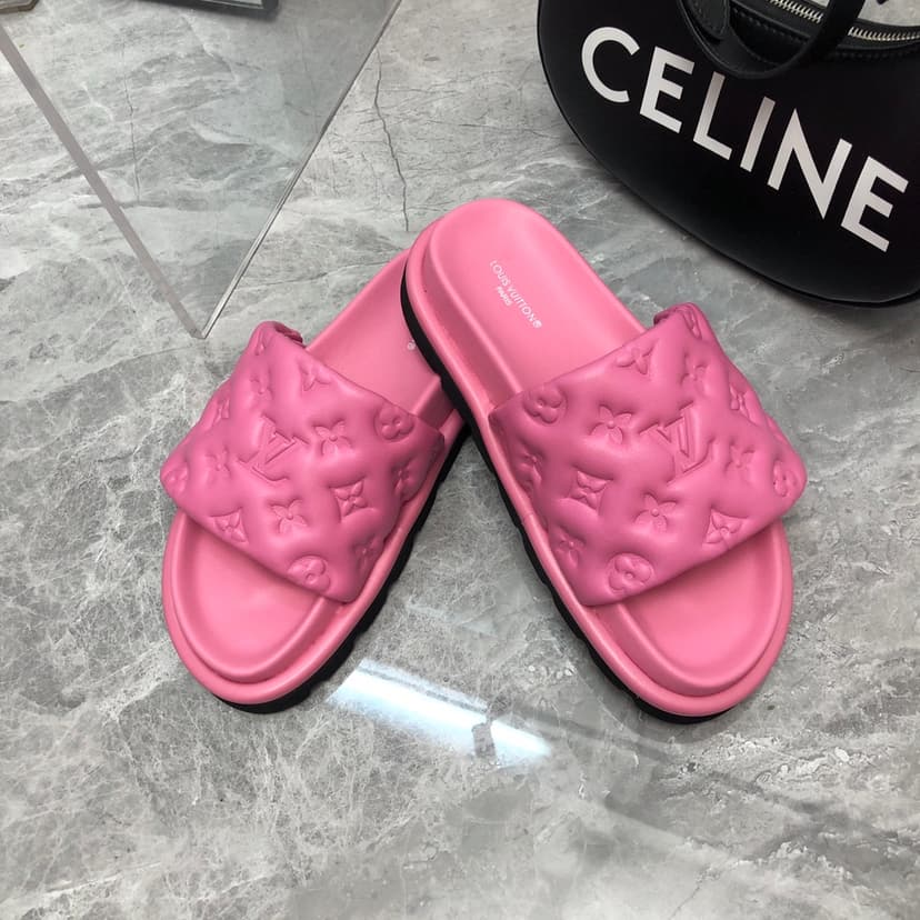 Louis Vuitton Women's Pool Pillow Flat Comfort Mule Pink For Women LV
