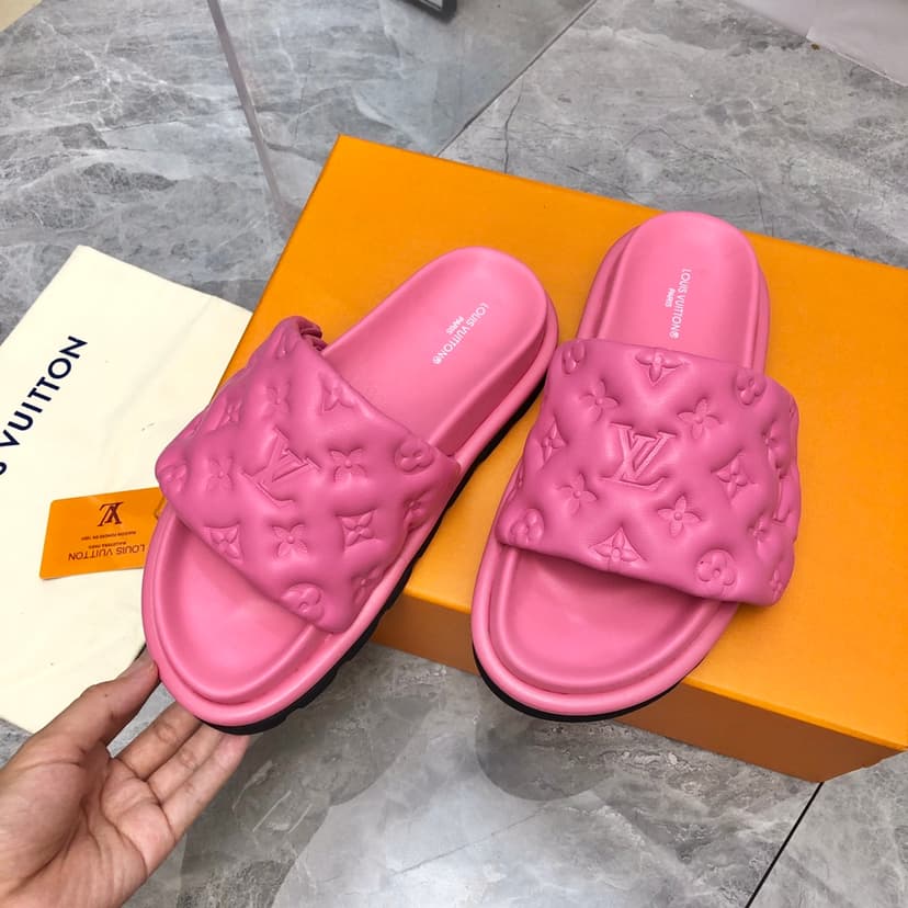 Louis Vuitton Women's Pool Pillow Flat Comfort Mule Pink For Women LV