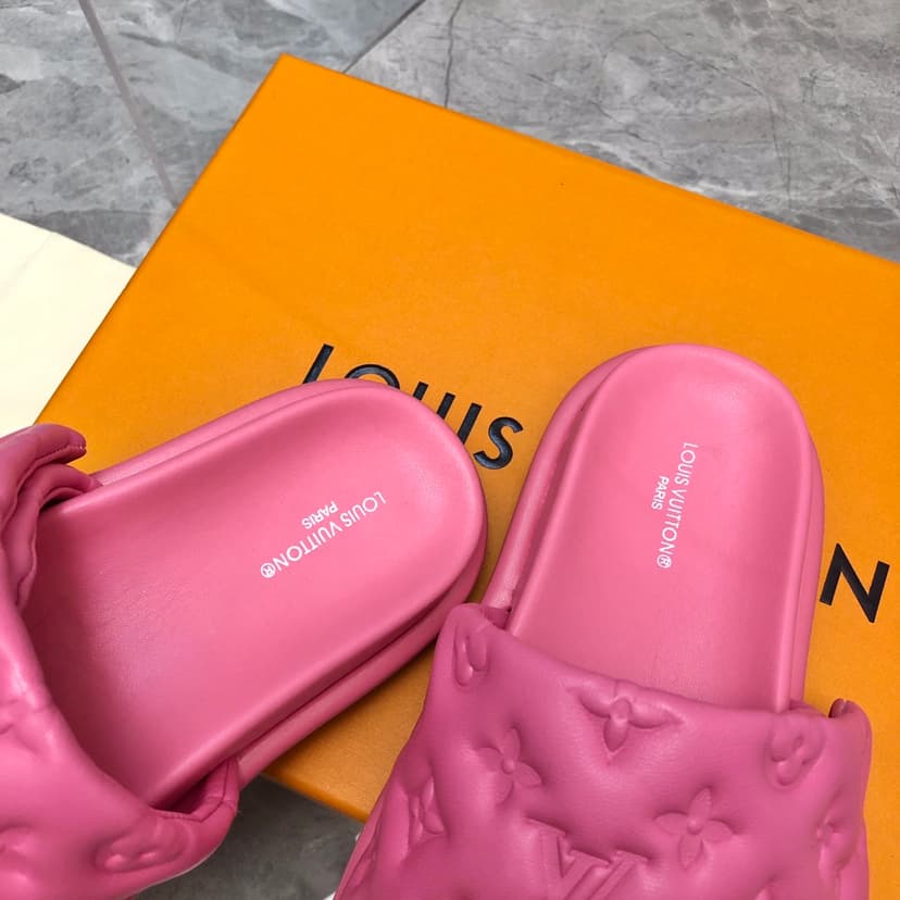 Louis Vuitton Women's Pool Pillow Flat Comfort Mule Pink For Women LV