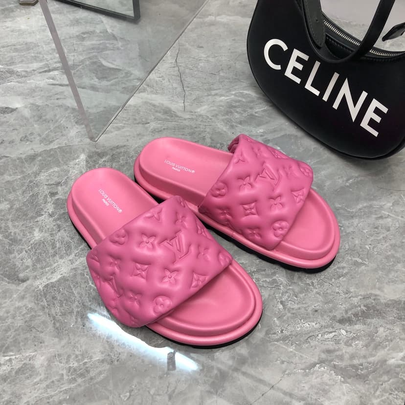 Louis Vuitton Women's Pool Pillow Flat Comfort Mule Pink For Women LV