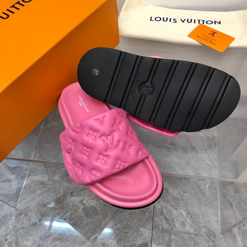 Louis Vuitton Women's Pool Pillow Flat Comfort Mule Pink For Women LV