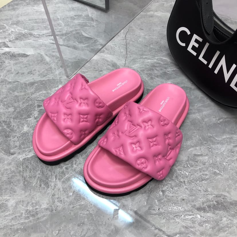 Louis Vuitton Women's Pool Pillow Flat Comfort Mule Pink For Women LV