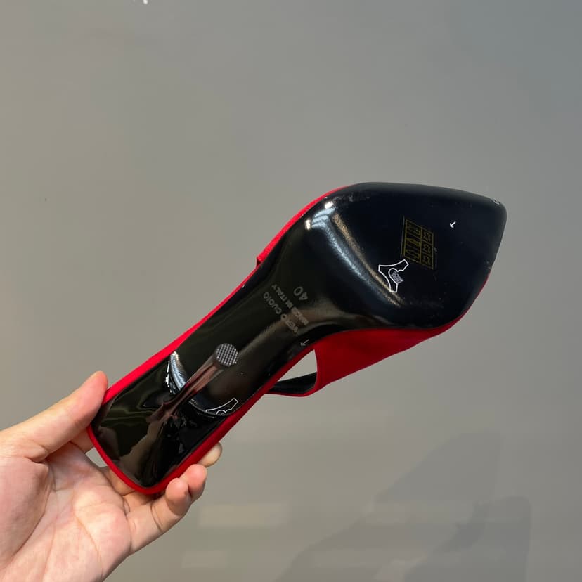 Saint Laurent Women's Silk Slingback Pumps Red For Women YSL