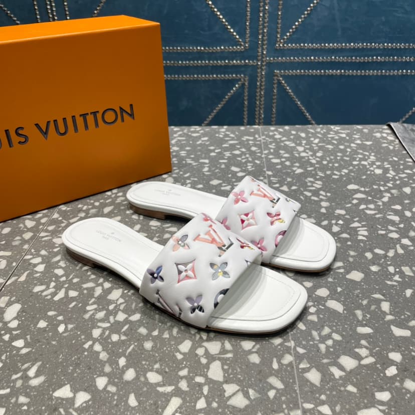Louis Vuitton Women's Revival Flat Mule White For Women LV 1AAORE