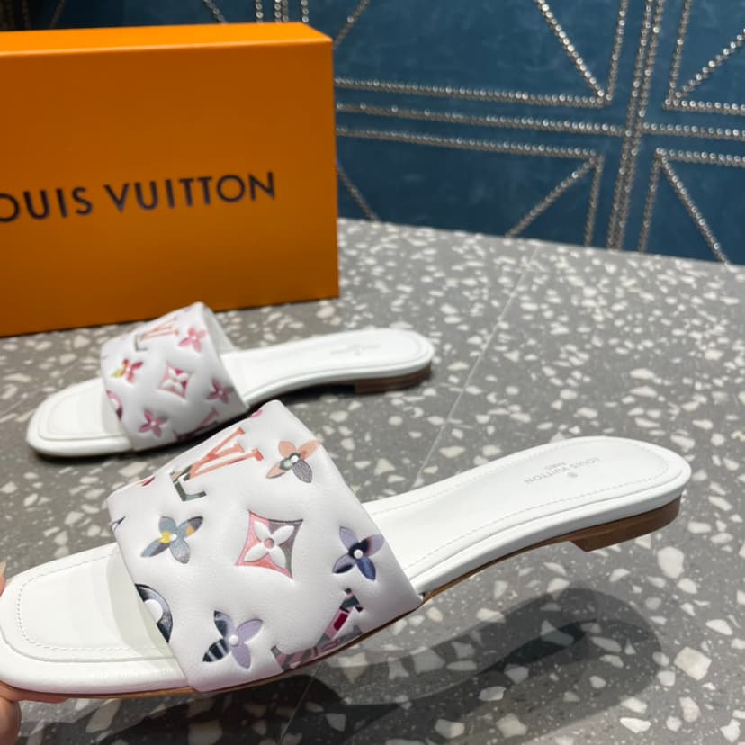 Louis Vuitton Women's Revival Flat Mule White For Women LV 1AAORE