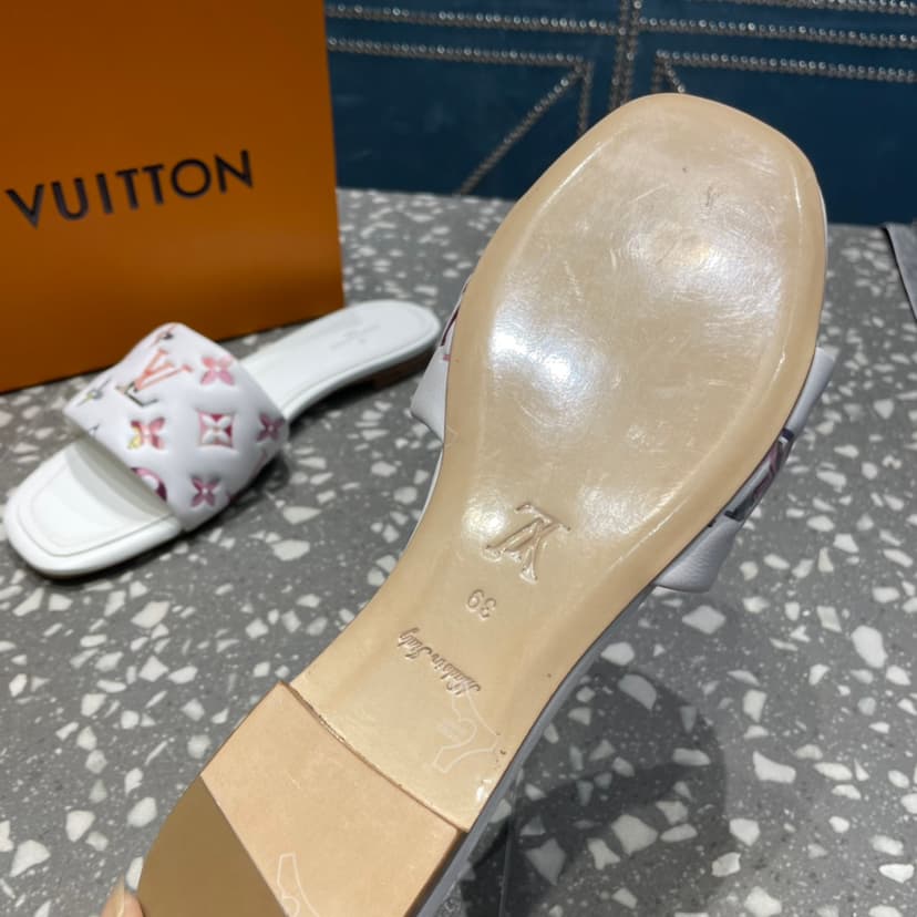 Louis Vuitton Women's Revival Flat Mule White For Women LV 1AAORE