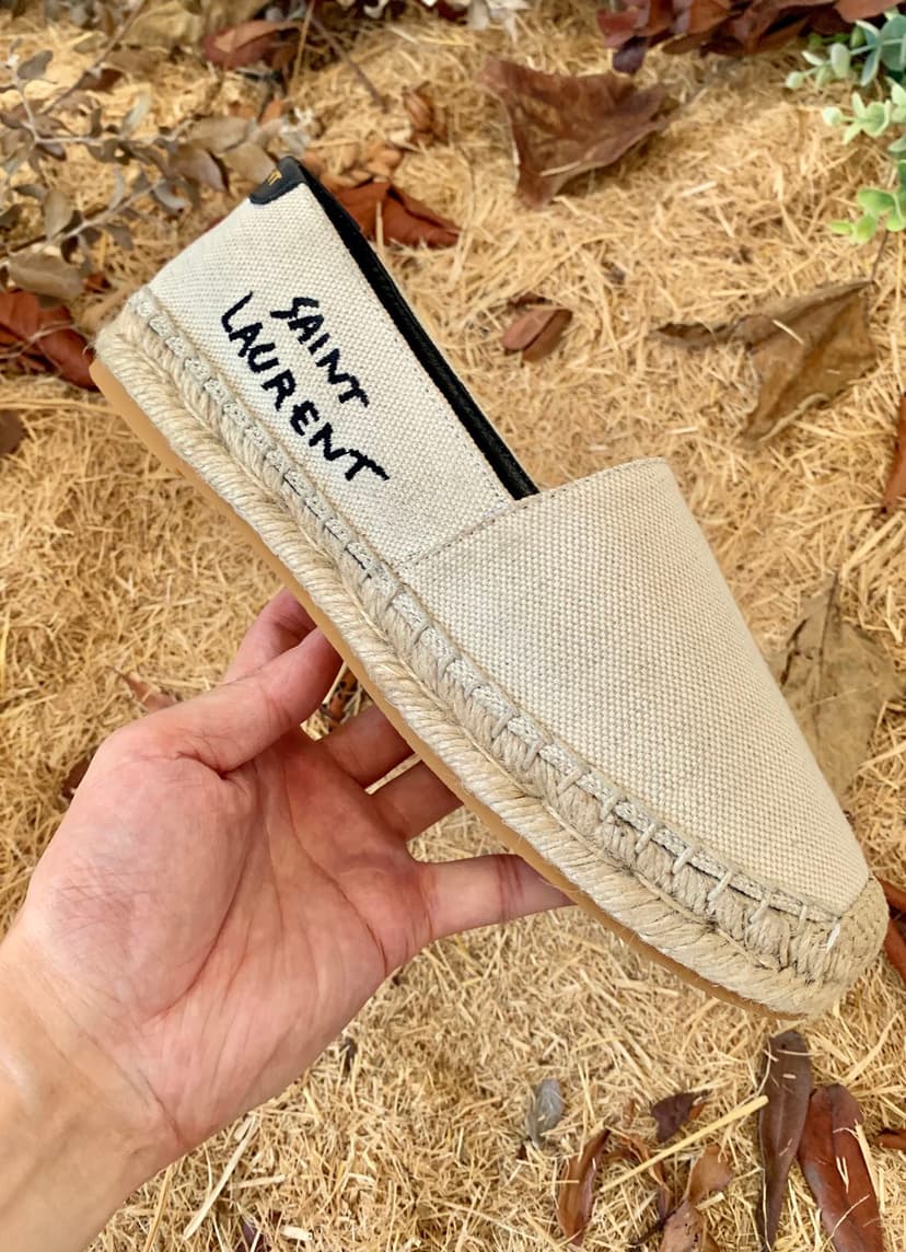 Saint Laurent Women's Saint Laurent Embroidered Espadrilles White For Women YSL