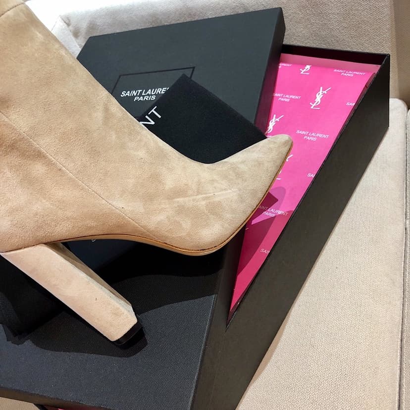 Saint Laurent Women's High Boots Beige For Women YSL