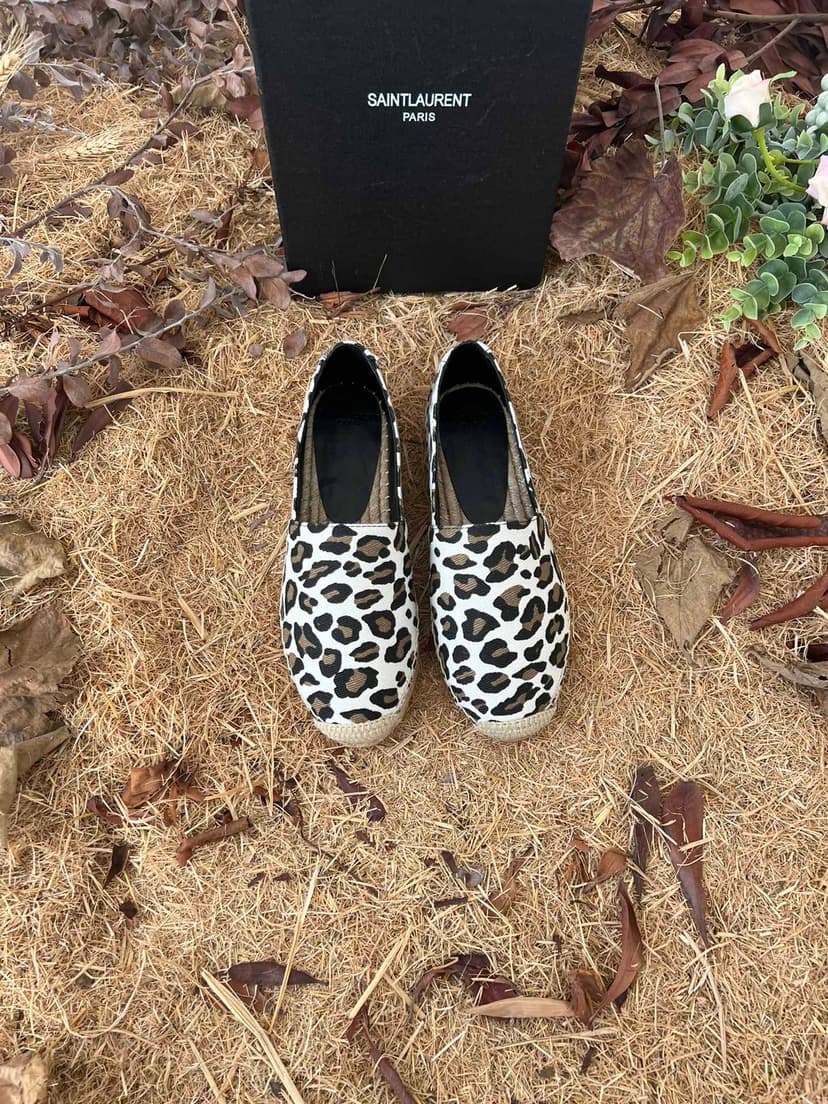 Saint Laurent Women's Ysl Embroidered Espadrilles White For Women YSL