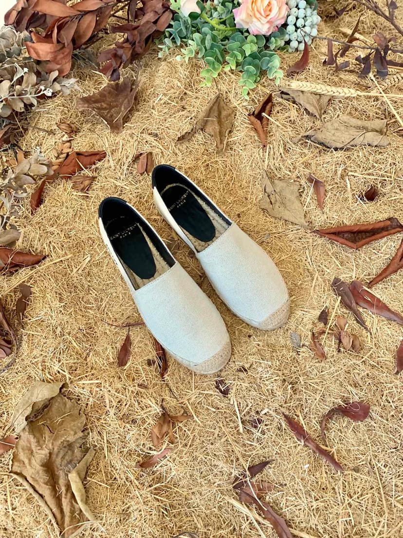 Saint Laurent Women's Saint Laurent Embroidered Espadrilles White For Women YSL