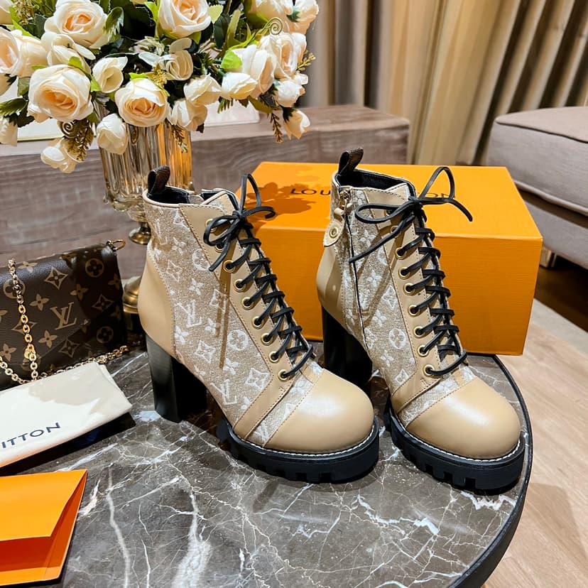 Louis Vuitton Women's Star Trail Ankle Boot Beige For Women LV
