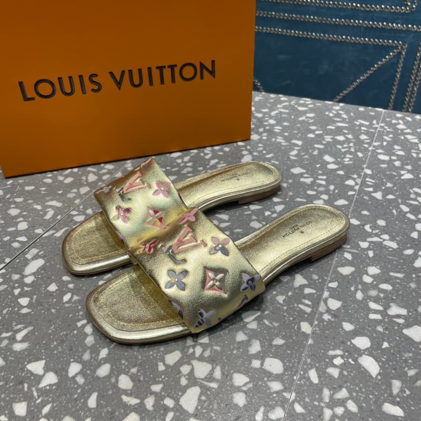 Louis Vuitton Women's Revival Flat Mule Gold For Women LV