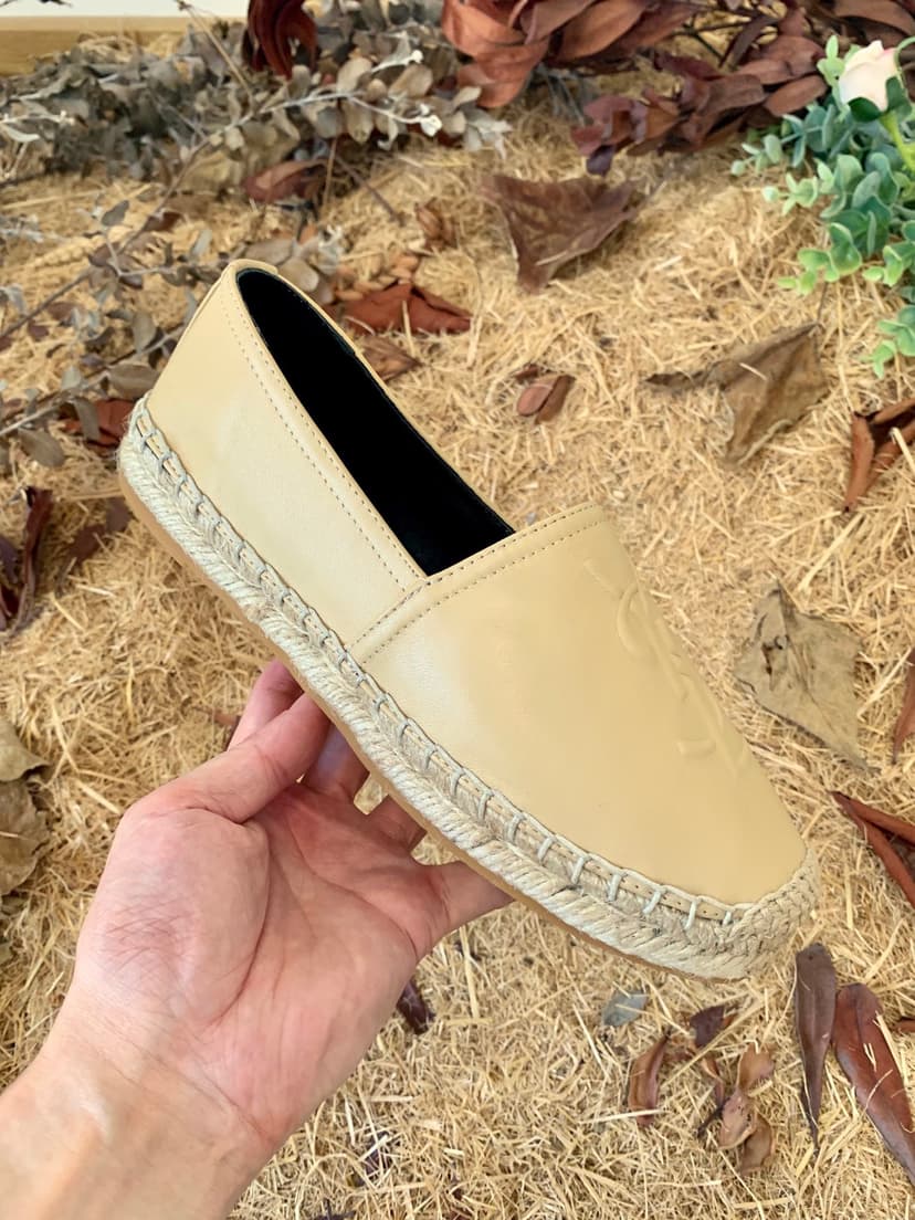 Saint Laurent Women's Ysl Embroidered Espadrilles Yellow For Women YSL