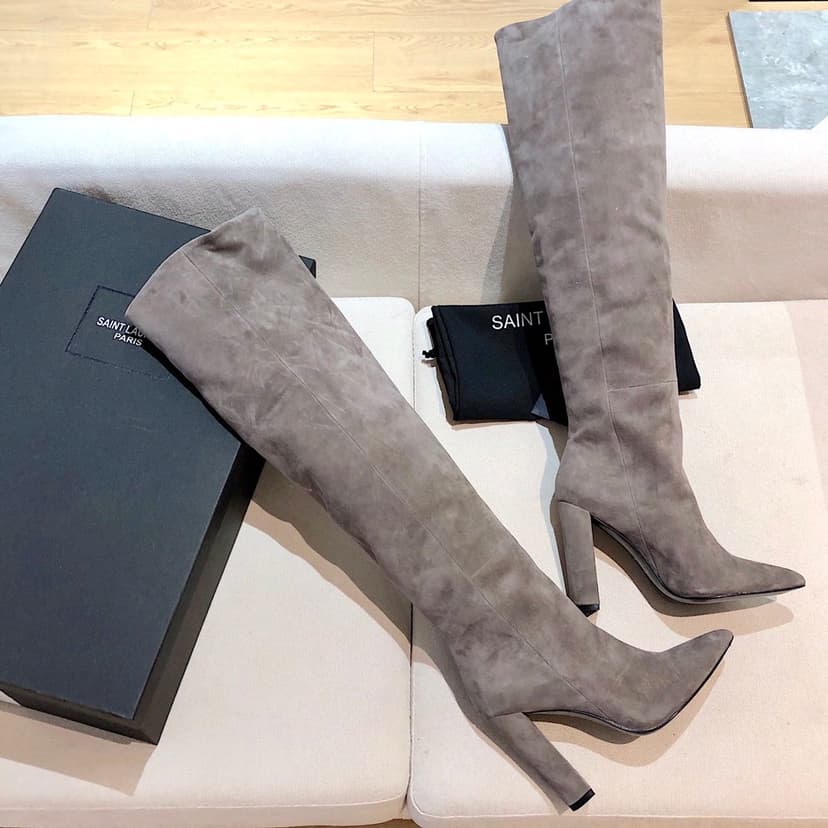 Saint Laurent Women's High Boots Grey For Women YSL