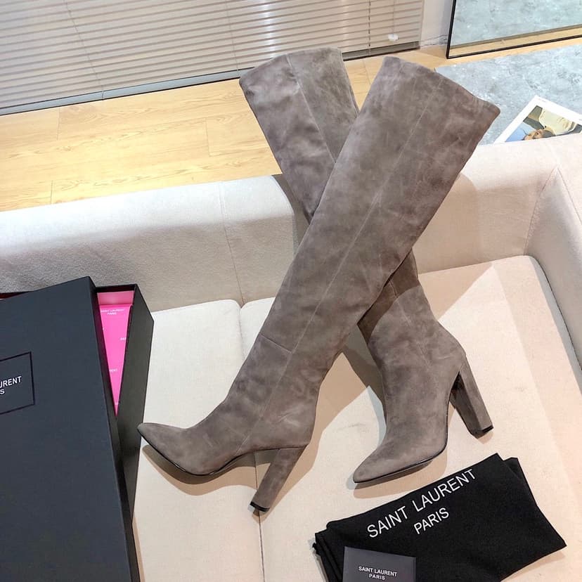 Saint Laurent Women's High Boots Grey For Women YSL
