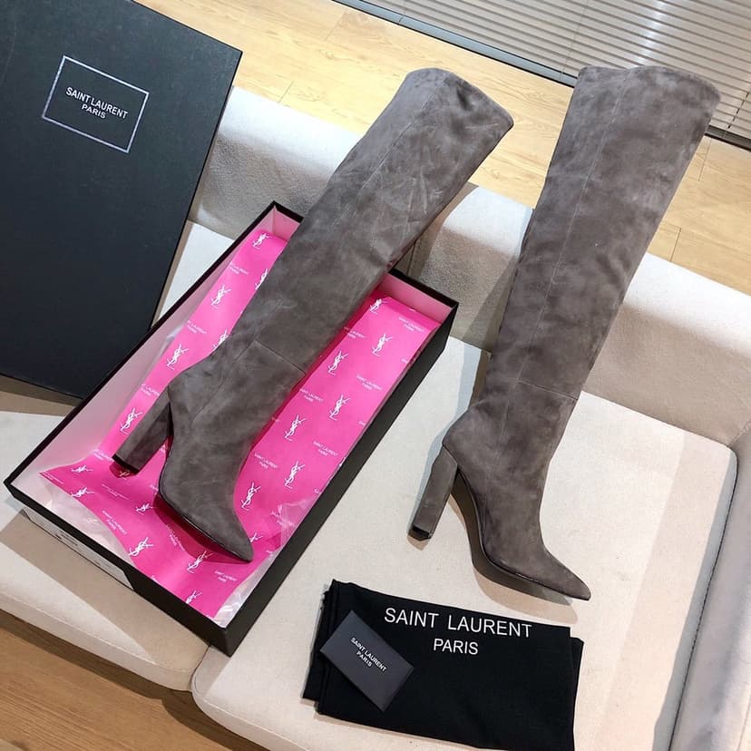 Saint Laurent Women's High Boots Grey For Women YSL