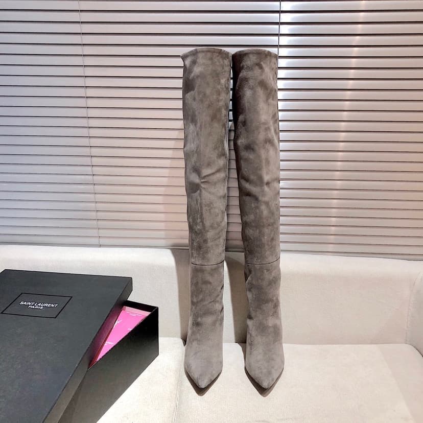Saint Laurent Women's High Boots Grey For Women YSL