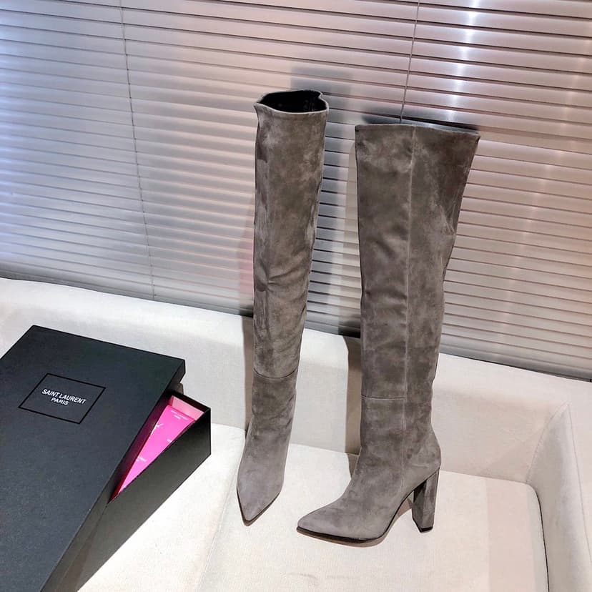 Saint Laurent Women's High Boots Grey For Women YSL
