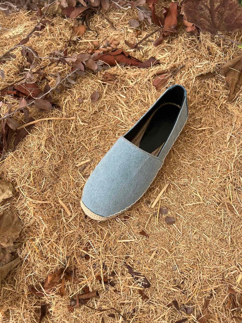 Saint Laurent Women's Ysl Embroidered Espadrilles Blue For Women YSL