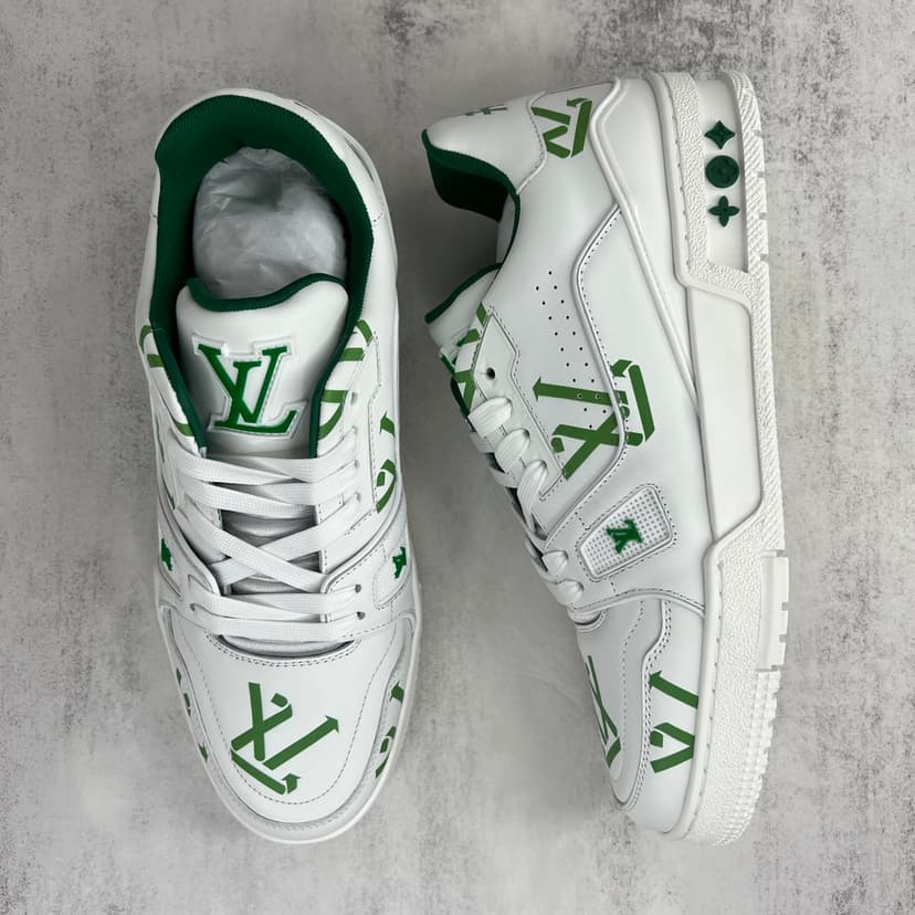 Louis Vuitton Women's LV Trainer Sneaker Green For Women LV 1AAGXF