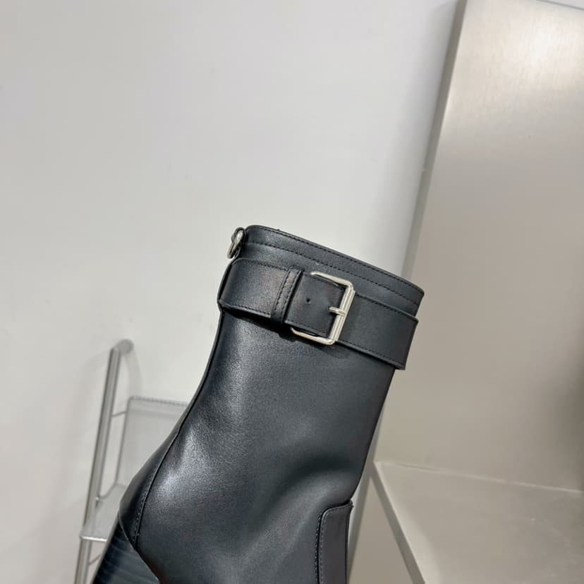 Saint Laurent Women's Cherry Buckle Platform Booties Black For Women YSL 6876621Y8001000