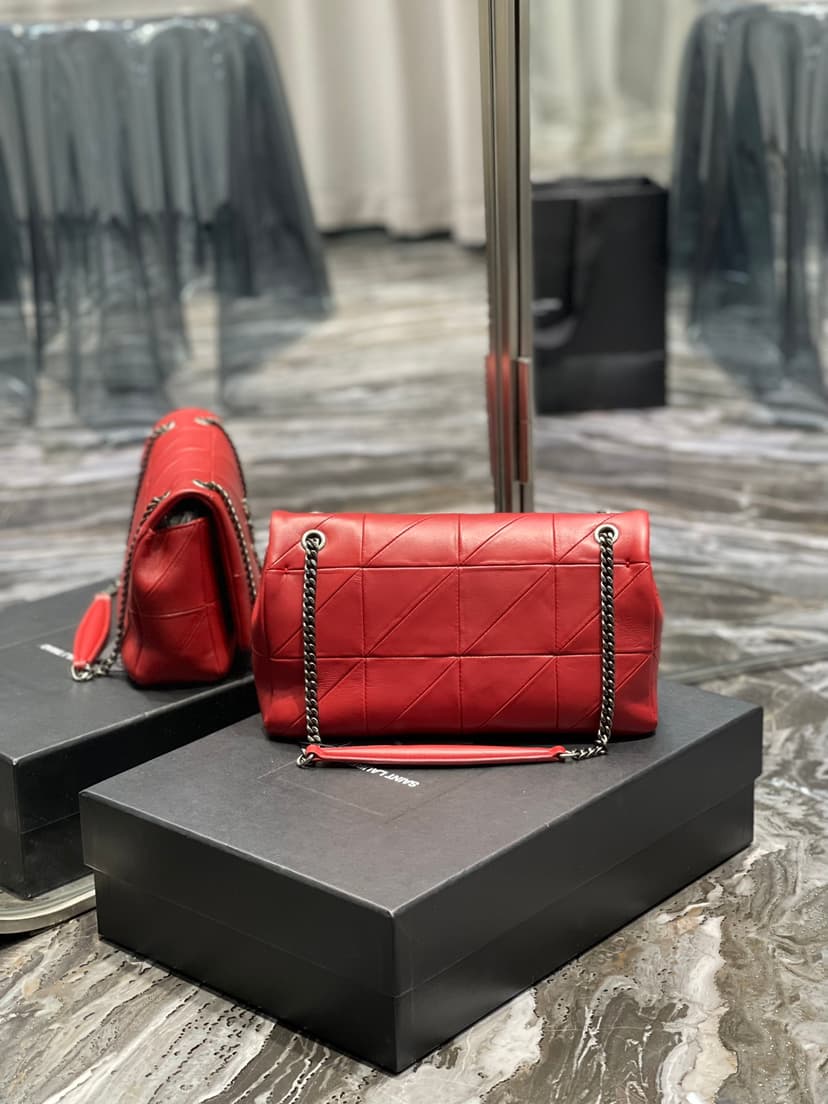[True-to-ORIGINAL] Saint Laurent Jamie Medium Chain Bag Red For Women 9.8in/25cm