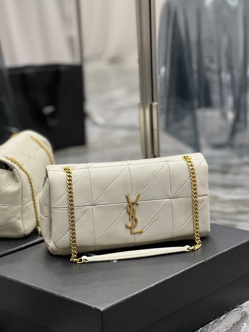 [True-to-ORIGINAL] Saint Laurent Jamie Medium Chain Bag White For Women 9.8in/25cm