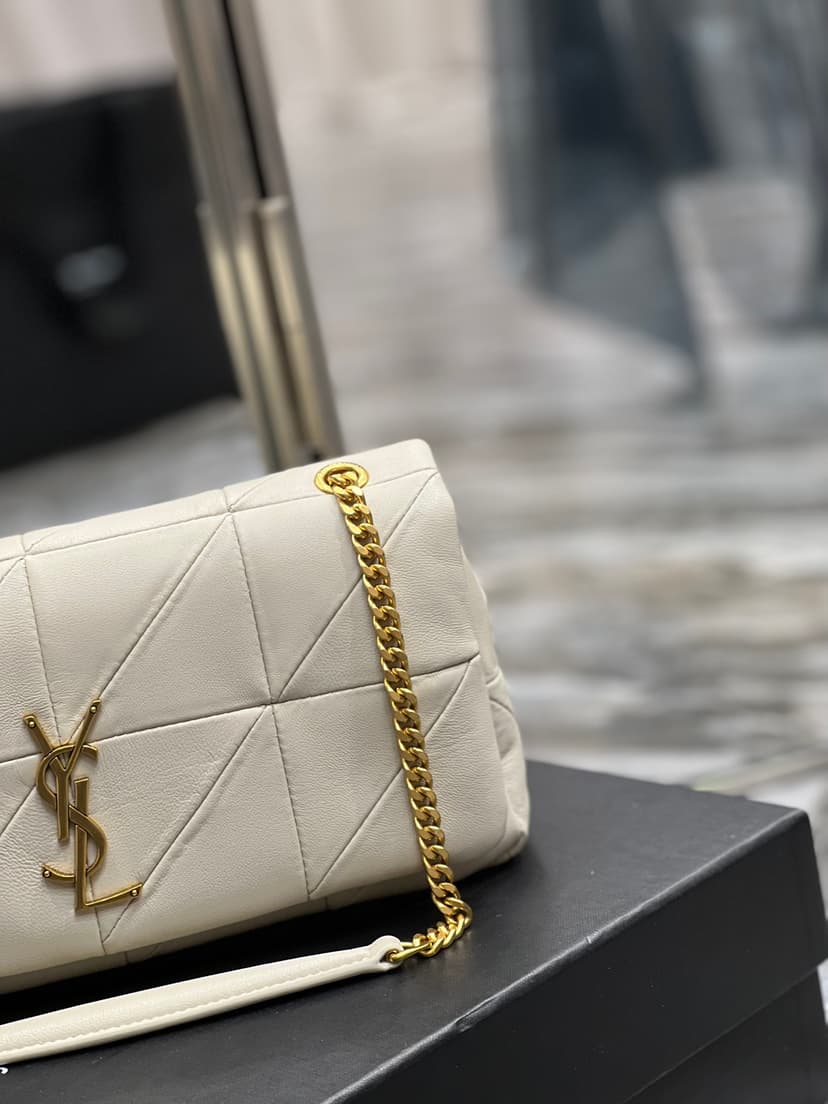 [True-to-ORIGINAL] Saint Laurent Jamie Medium Chain Bag White For Women 9.8in/25cm