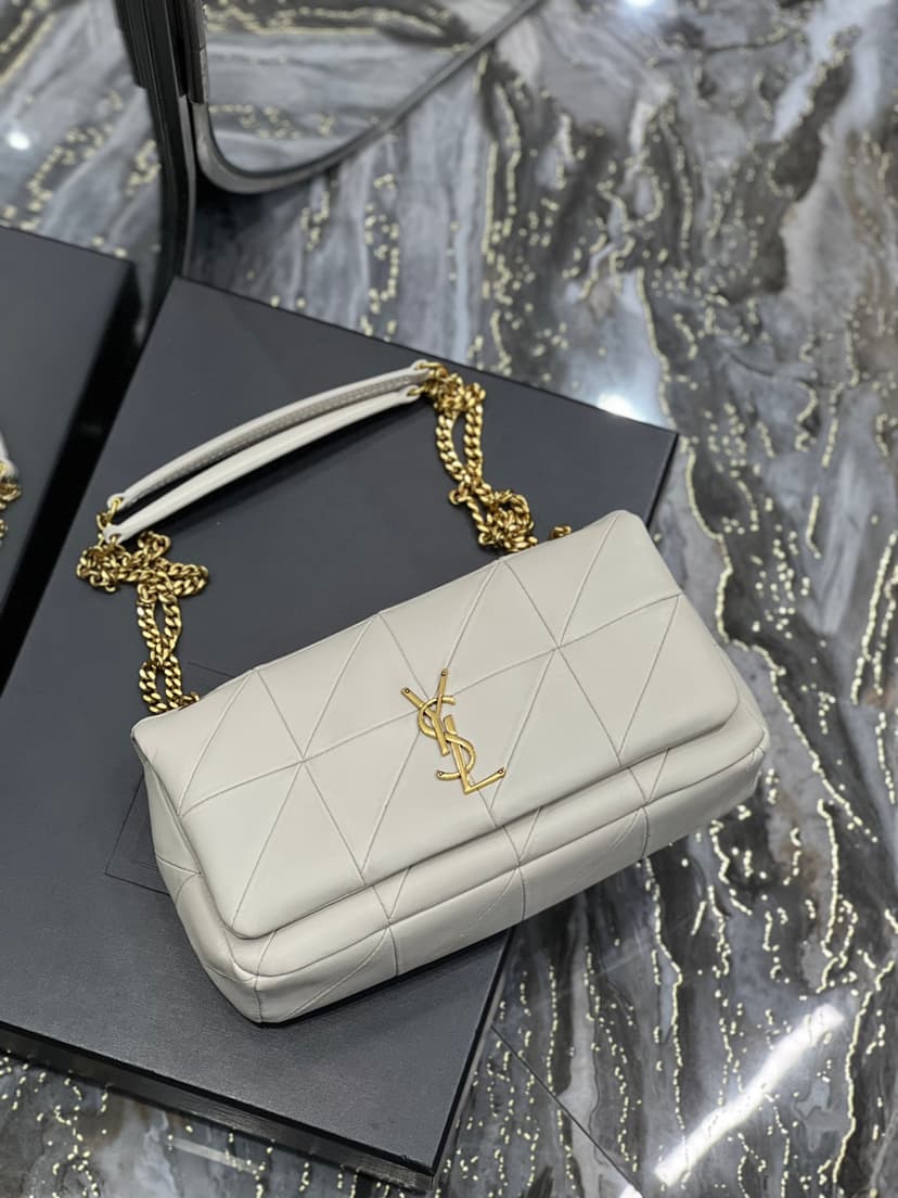 [True-to-ORIGINAL] Saint Laurent Jamie Medium Chain Bag White For Women 9.8in/25cm