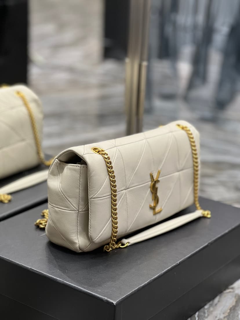 [True-to-ORIGINAL] Saint Laurent Jamie Medium Chain Bag White For Women 9.8in/25cm