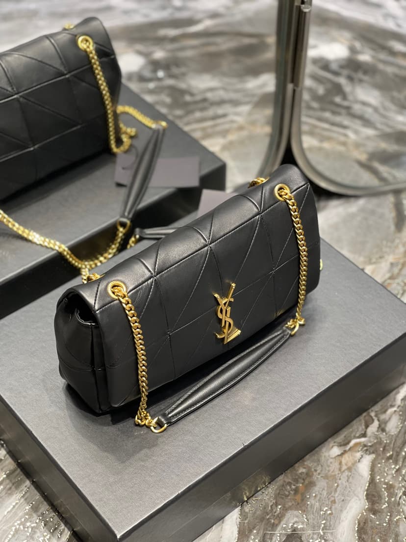 [True-to-ORIGINAL] Saint Laurent Jamie Medium Chain Bag Black For Women 9.8in/25cm