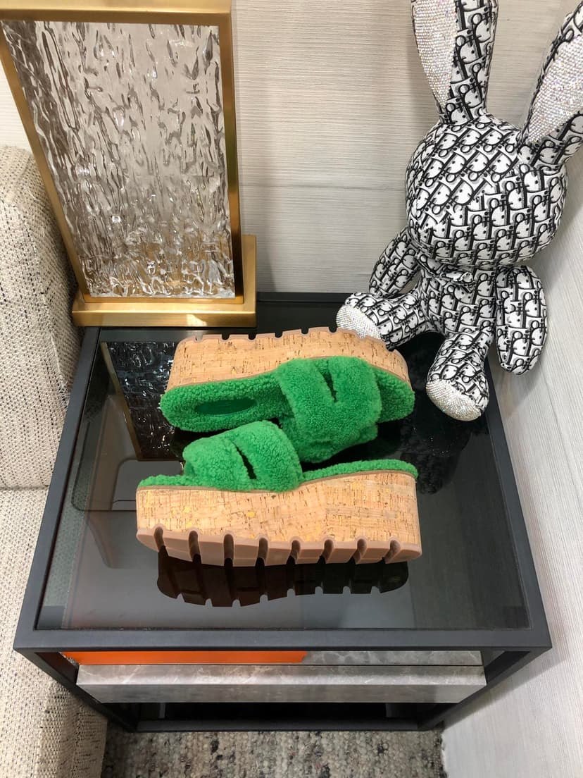 Hermes Figari Sandal Green For Women