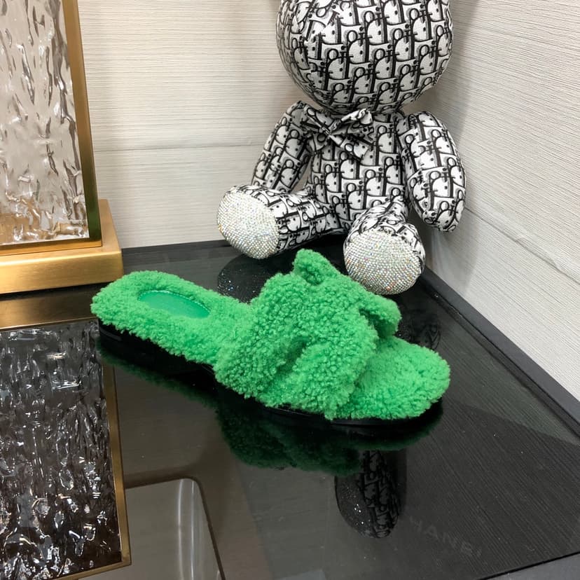 Hermes Oran Sandal Green For Women