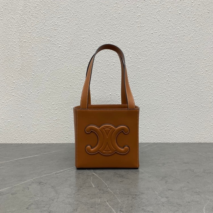 Celine Cube Bag Cuir Triomphe Square Tan