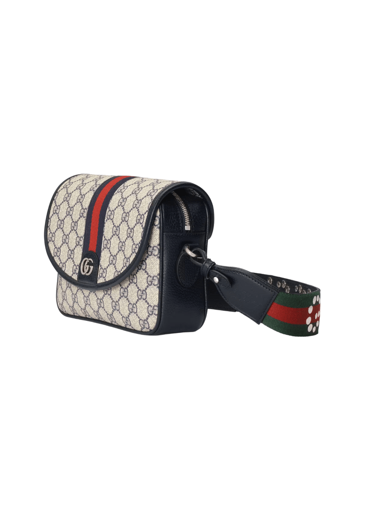Gucci Ophidia GG Small Shoulder Bag Dark Blue/Beige