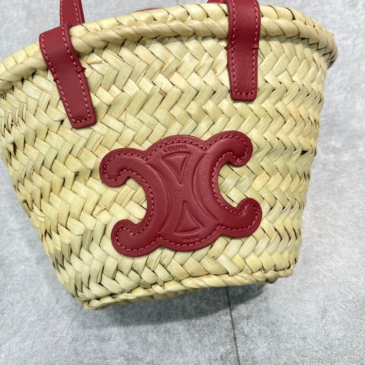 Celine Teen Triomphe Classic Pannier Tote Dark Pink