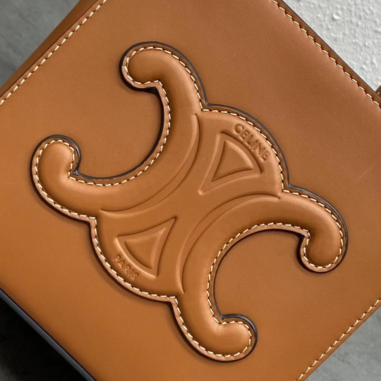 Celine Cube Bag Cuir Triomphe Square Tan