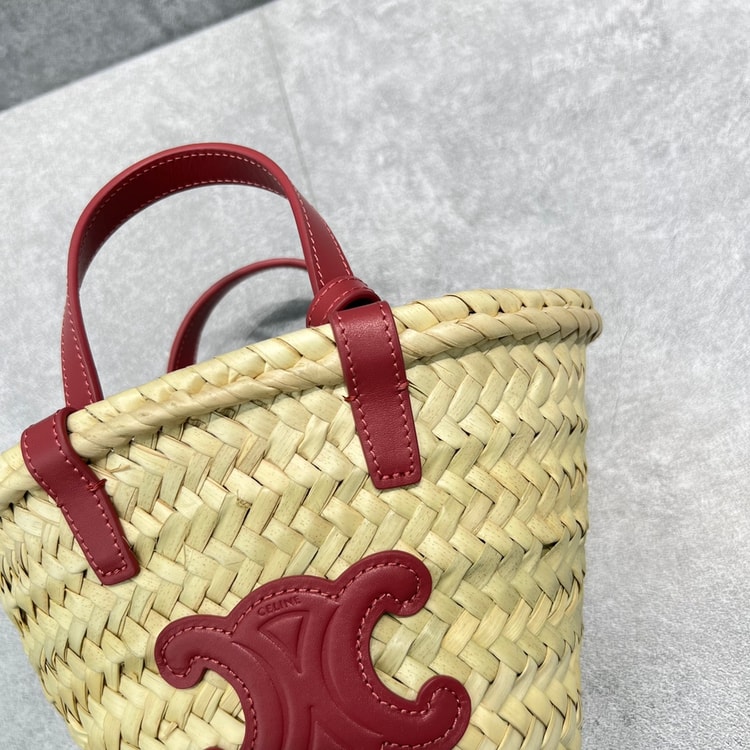 Celine Teen Triomphe Classic Pannier Tote Dark Pink