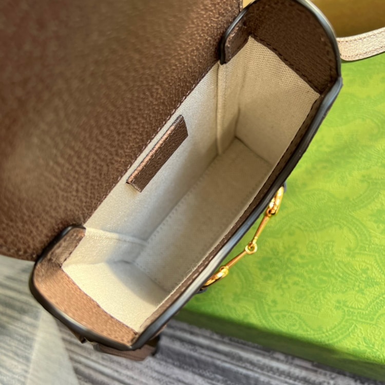 Gucci Horsebit 1955 Mini Bag Beige And Ebony 625615 UQHFG 8679