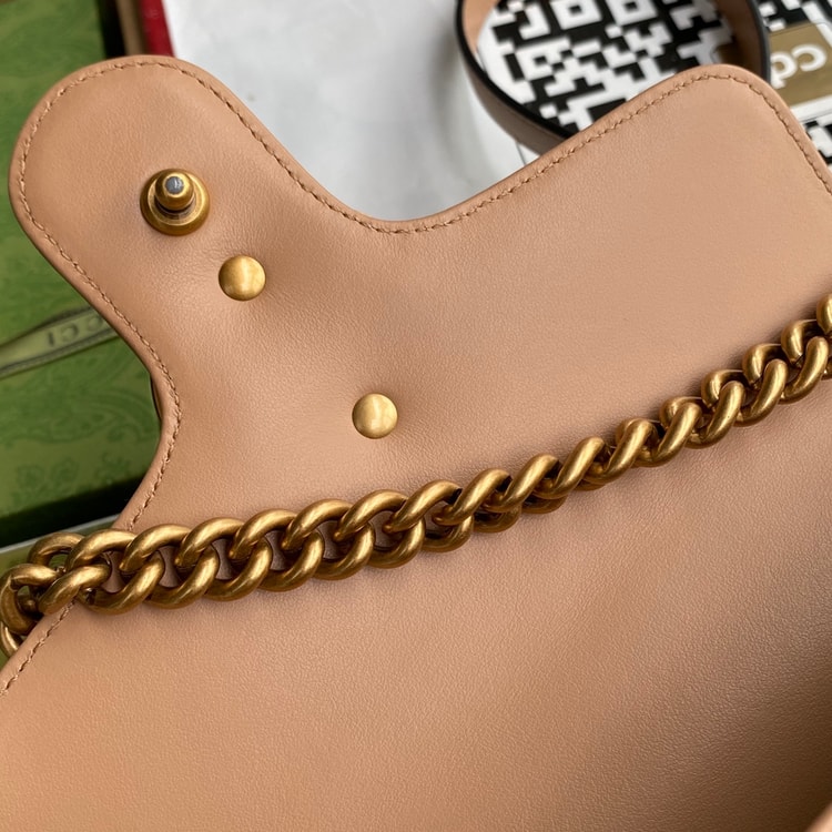 Gucci GG Marmont Mini Top Handle Bag Beige