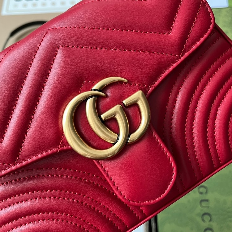 Gucci GG Marmont Mini Top Handle Bag Red