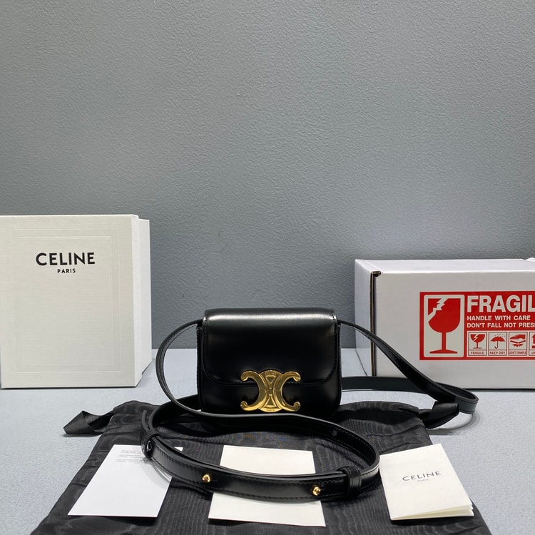 Celine Teen Triomphe Bag Black 188423BF4.38NO