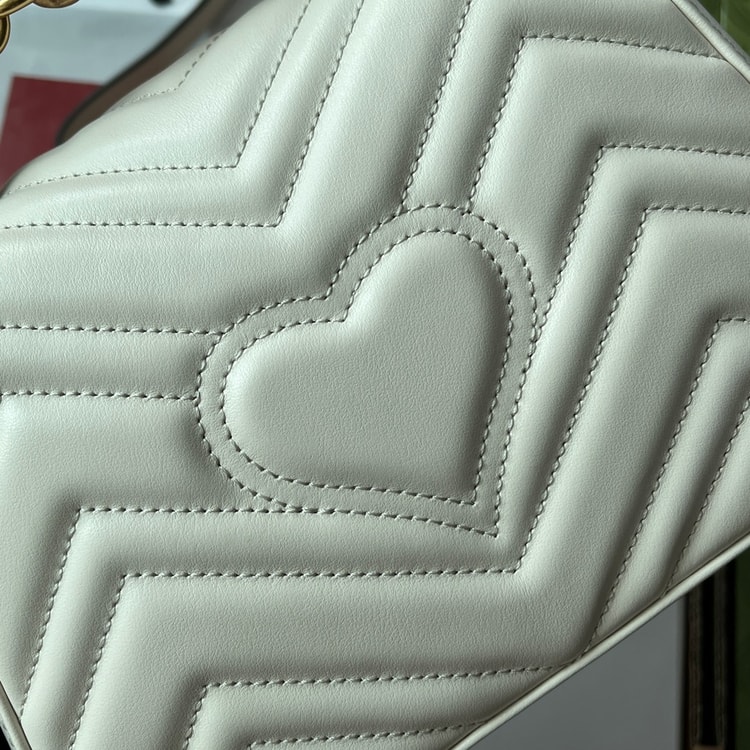 Gucci GG Marmont Mini Top Handle Bag White 547260 DTDIT 9022