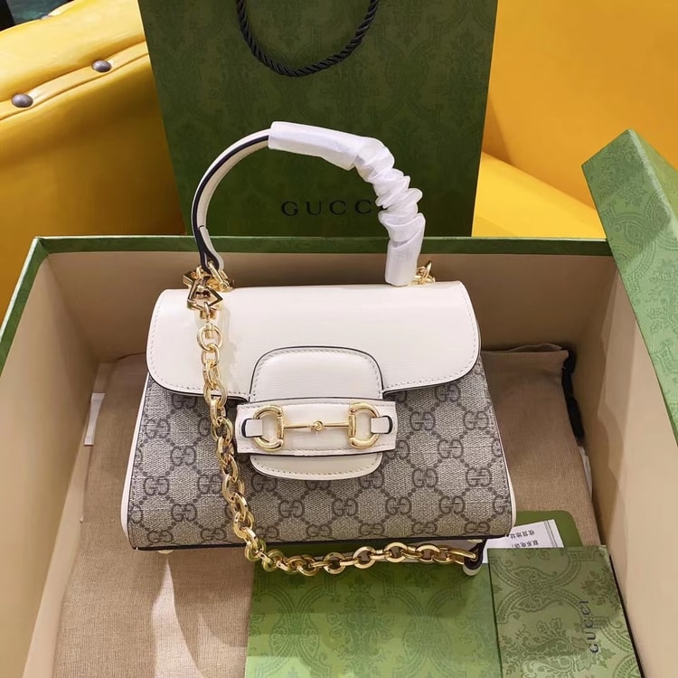 Gucci Horsebit 1955 Mini Bag White 703848 92TCK 9761