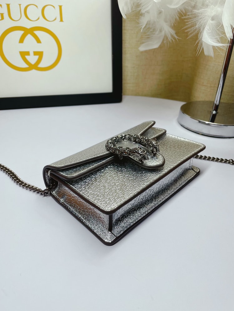 Gucci Dionysus Super Mini Bag Silver 476432 1TRBN 8173