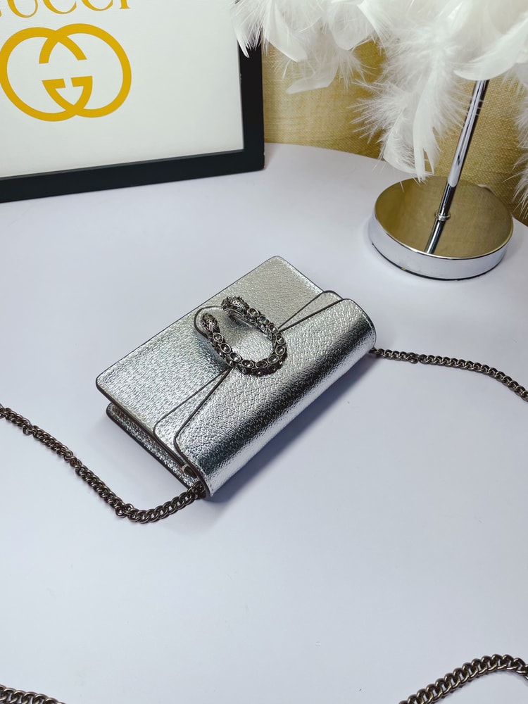 Gucci Dionysus Super Mini Bag Silver 476432 1TRBN 8173