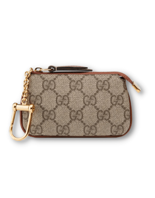 Gucci GG Supreme Key Pouch Beige For Women 4.7in/12cm ‎‎447964 KLQHG 8526