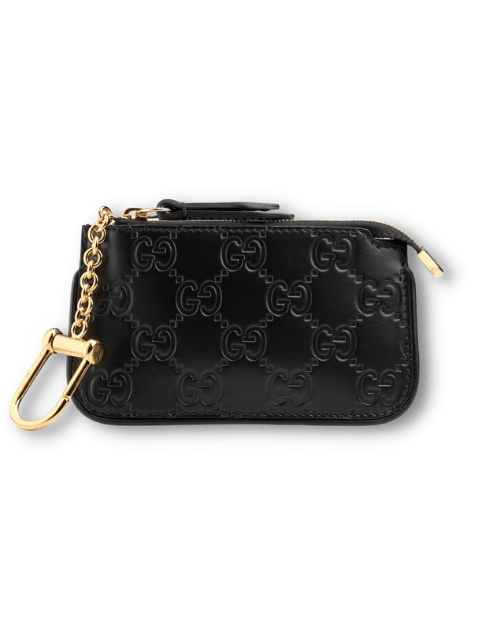 Gucci Signature Key Case Black For Women 4.7in/12cm ‎‎447964 CWC1G 1000